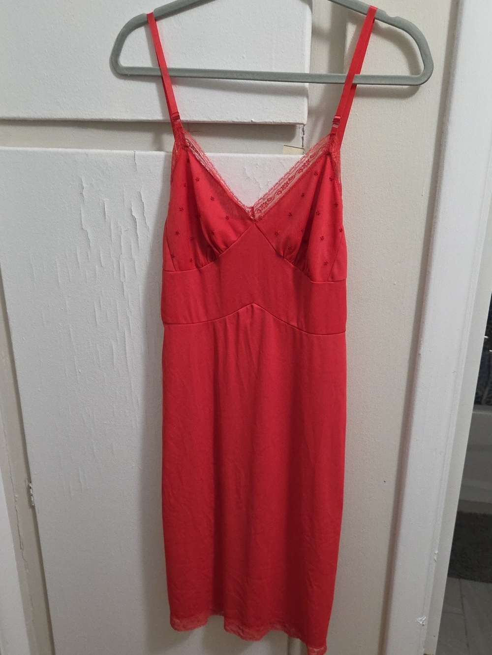 Vintage 50s/60s Red Lace Nightgown Size Small